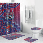 Personalized Western Bulldogs Football Mascot Bathroom Set Aboriginal Dot Art Style Vibrant Indigenous Pattern Design