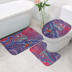 Personalized Western Bulldogs Football Mascot Bathroom Set Aboriginal Dot Art Style Vibrant Indigenous Pattern Design