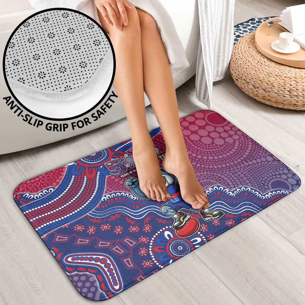 Personalized Western Bulldogs Football Mascot Bathroom Set Aboriginal Dot Art Style Vibrant Indigenous Pattern Design
