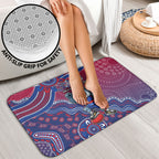 Personalized Western Bulldogs Football Mascot Bathroom Set Aboriginal Dot Art Style Vibrant Indigenous Pattern Design
