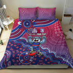 Personalized Western Bulldogs Football Mascot Bedding Set Aboriginal Dot Art Style Vibrant Indigenous Pattern Design