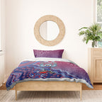Personalized Western Bulldogs Football Mascot Bedding Set Aboriginal Dot Art Style Vibrant Indigenous Pattern Design