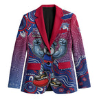 Personalized Western Bulldogs Football Mascot Blazer Aboriginal Dot Art Style Vibrant Indigenous Pattern Design