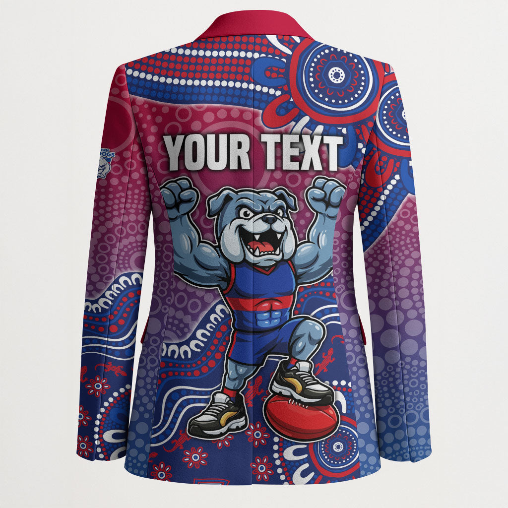 Personalized Western Bulldogs Football Mascot Blazer Aboriginal Dot Art Style Vibrant Indigenous Pattern Design