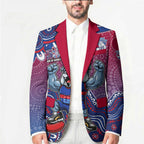 Personalized Western Bulldogs Football Mascot Blazer Aboriginal Dot Art Style Vibrant Indigenous Pattern Design