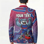 Personalized Western Bulldogs Football Mascot Blazer Aboriginal Dot Art Style Vibrant Indigenous Pattern Design