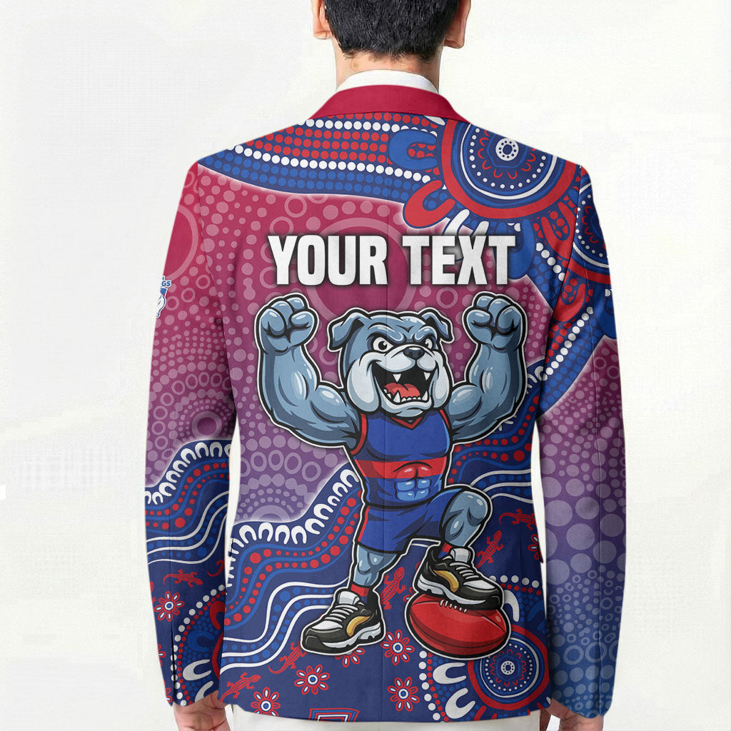 Personalized Western Bulldogs Football Mascot Blazer Aboriginal Dot Art Style Vibrant Indigenous Pattern Design