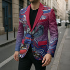 Personalized Western Bulldogs Football Mascot Blazer Aboriginal Dot Art Style Vibrant Indigenous Pattern Design