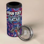 Personalized Western Bulldogs Football Mascot 4 in 1 Can Cooler Tumbler Aboriginal Dot Art Style Vibrant Indigenous Pattern Design