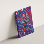 Personalized Western Bulldogs Football Mascot Canvas Wall Art Aboriginal Dot Art Style Vibrant Indigenous Pattern Design