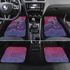 Personalized Western Bulldogs Football Mascot Car Mats Aboriginal Dot Art Style Vibrant Indigenous Pattern Design