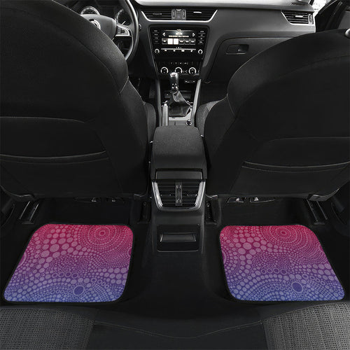 Personalized Western Bulldogs Football Mascot Car Mats Aboriginal Dot Art Style Vibrant Indigenous Pattern Design