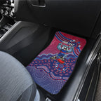 Personalized Western Bulldogs Football Mascot Car Mats Aboriginal Dot Art Style Vibrant Indigenous Pattern Design