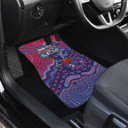Personalized Western Bulldogs Football Mascot Car Mats Aboriginal Dot Art Style Vibrant Indigenous Pattern Design