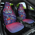 Personalized Western Bulldogs Football Mascot Car Seat Cover Aboriginal Dot Art Style Vibrant Indigenous Pattern Design