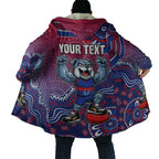 Personalized Western Bulldogs Football Mascot Cloak Aboriginal Dot Art Style Vibrant Indigenous Pattern Design