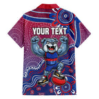 Personalized Western Bulldogs Football Mascot Family Matching Tank Maxi Dress and Hawaiian Shirt Aboriginal Dot Art Style Vibrant Indigenous Pattern Design