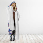 Personalized Western Bulldogs Football Mascot Hooded Blanket Aboriginal Dot Art Style Vibrant Indigenous Pattern Design
