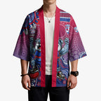Personalized Western Bulldogs Football Mascot Kimono Aboriginal Dot Art Style Vibrant Indigenous Pattern Design