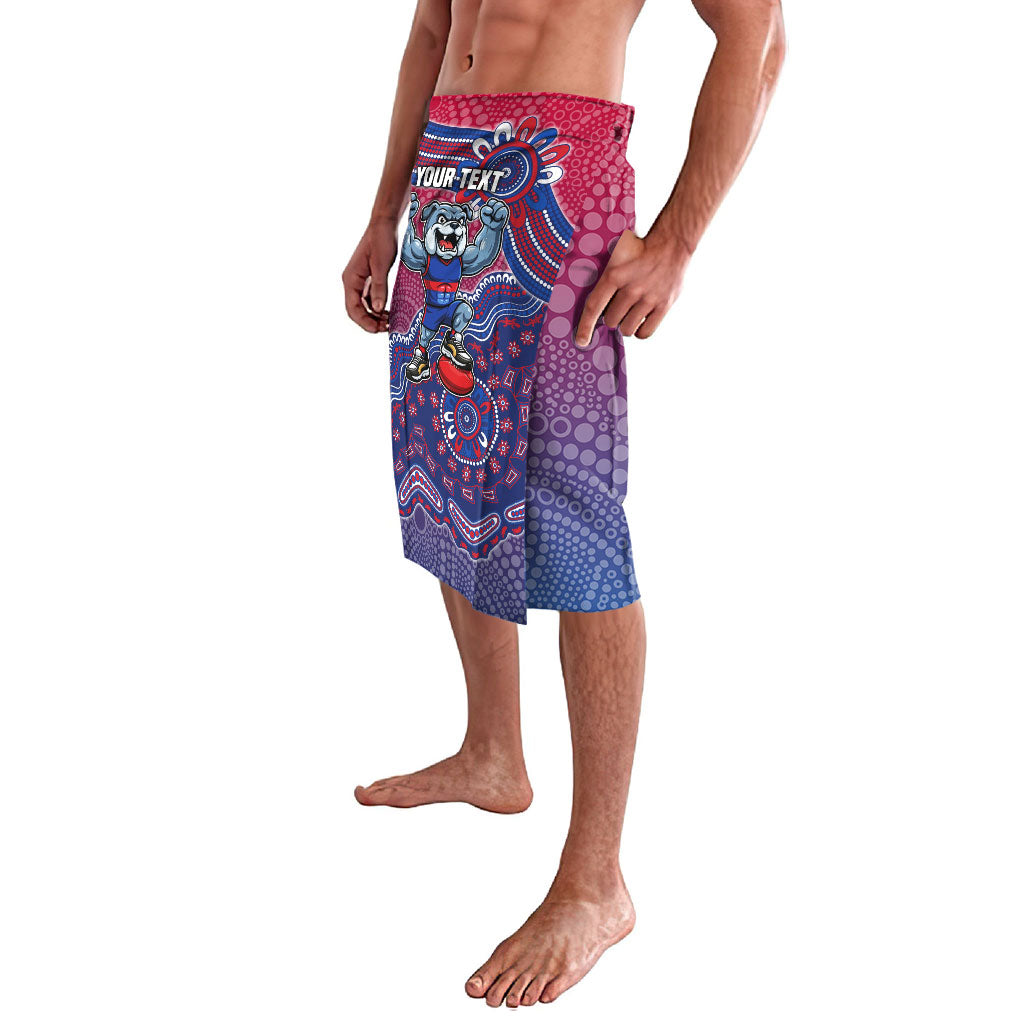 Personalized Western Bulldogs Football Mascot Lavalava Aboriginal Dot Art Style Vibrant Indigenous Pattern Design