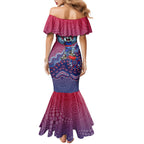 Personalized Western Bulldogs Football Mascot Mermaid Dress Aboriginal Dot Art Style Vibrant Indigenous Pattern Design