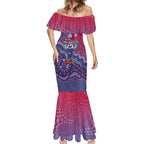 Personalized Western Bulldogs Football Mascot Mermaid Dress Aboriginal Dot Art Style Vibrant Indigenous Pattern Design