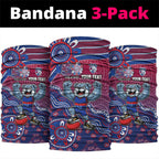 Personalized Western Bulldogs Football Mascot Neck Gaiter Aboriginal Dot Art Style Vibrant Indigenous Pattern Design