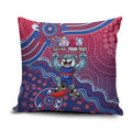 Personalized Western Bulldogs Football Mascot Pillow Cover Aboriginal Dot Art Style Vibrant Indigenous Pattern Design