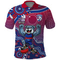 Personalized Western Bulldogs Football Mascot Polo Shirt Aboriginal Dot Art Style Vibrant Indigenous Pattern Design