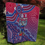 Personalized Western Bulldogs Football Mascot Quilt Aboriginal Dot Art Style Vibrant Indigenous Pattern Design