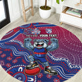 Personalized Western Bulldogs Football Mascot Round Carpet Aboriginal Dot Art Style Vibrant Indigenous Pattern Design