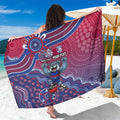Personalized Western Bulldogs Football Mascot Sarong Aboriginal Dot Art Style Vibrant Indigenous Pattern Design