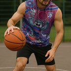 Personalized Western Bulldogs Football Mascot Sleeveless Hoodie Aboriginal Dot Art Style Vibrant Indigenous Pattern Design