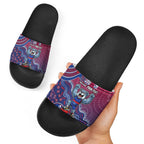 Personalized Western Bulldogs Football Mascot Slide Sandals Aboriginal Dot Art Style Vibrant Indigenous Pattern Design