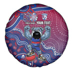 Personalized Western Bulldogs Football Mascot Spare Tire Cover Aboriginal Dot Art Style Vibrant Indigenous Pattern Design