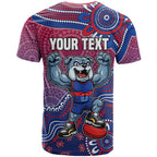 Personalized Western Bulldogs Football Mascot T Shirt Aboriginal Dot Art Style Vibrant Indigenous Pattern Design
