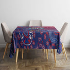 Personalized Western Bulldogs Football Mascot Tablecloth Aboriginal Dot Art Style Vibrant Indigenous Pattern Design