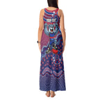 Personalized Western Bulldogs Football Mascot Tank Maxi Dress Aboriginal Dot Art Style Vibrant Indigenous Pattern Design