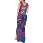 Personalized Western Bulldogs Football Mascot Tank Maxi Dress Aboriginal Dot Art Style Vibrant Indigenous Pattern Design