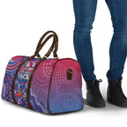 Personalized Western Bulldogs Football Mascot Travel Bag Aboriginal Dot Art Style Vibrant Indigenous Pattern Design