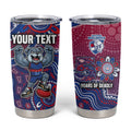 Personalized Western Bulldogs Football Mascot Tumbler Cup Aboriginal Dot Art Style Vibrant Indigenous Pattern Design