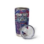 Personalized Western Bulldogs Football Mascot Tumbler Cup Aboriginal Dot Art Style Vibrant Indigenous Pattern Design