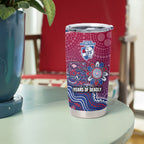 Personalized Western Bulldogs Football Mascot Tumbler Cup Aboriginal Dot Art Style Vibrant Indigenous Pattern Design