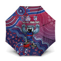 Personalized Western Bulldogs Football Mascot Umbrella Aboriginal Dot Art Style Vibrant Indigenous Pattern Design