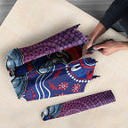 Personalized Western Bulldogs Football Mascot Umbrella Aboriginal Dot Art Style Vibrant Indigenous Pattern Design