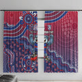 Personalized Western Bulldogs Football Mascot Window Curtain Aboriginal Dot Art Style Vibrant Indigenous Pattern Design