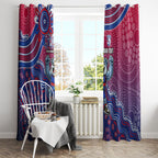 Personalized Western Bulldogs Football Mascot Window Curtain Aboriginal Dot Art Style Vibrant Indigenous Pattern Design
