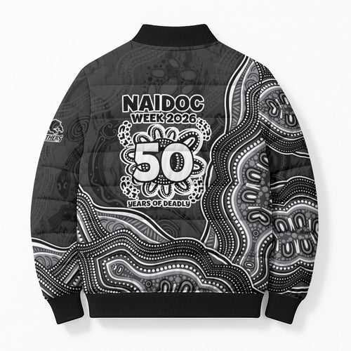 Penrith Panthers NAIDOC Week 2026 Bomber Puffer Jacket First Nations of Australia Aboriginal Mascot Rugby