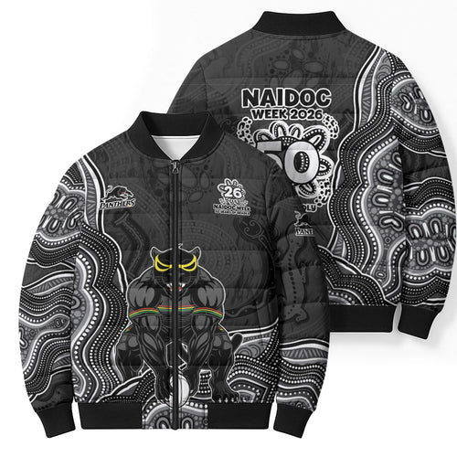Penrith Panthers NAIDOC Week 2026 Bomber Puffer Jacket First Nations of Australia Aboriginal Mascot Rugby