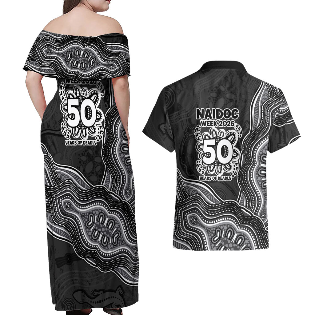 Penrith Panthers NAIDOC Week 2026 Couples Matching Off Shoulder Maxi Dress and Hawaiian Shirt First Nations of Australia Aboriginal Mascot Rugby